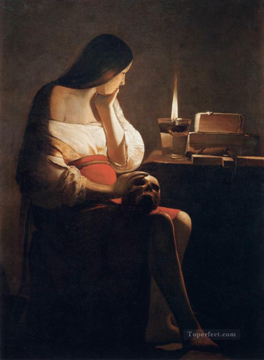 Magdalen of Night Light candlelight Georges de La Tour Oil Paintings
